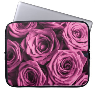 Housse Pour Ordinateur Portable Bouquet de roses violets, fleurs fleuris arrière -