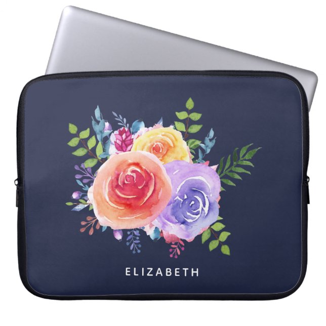 Housse Pour Ordinateur Portable Bouquet Floral Rose (Devant)