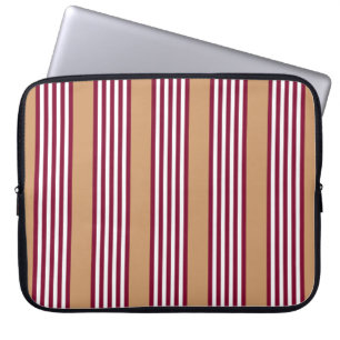 Housse Pour Ordinateur Portable Bourgogne rouge cinq bandes motif