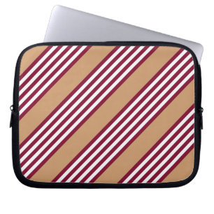 Housse Pour Ordinateur Portable Bourgogne rouge cinq bandes motif