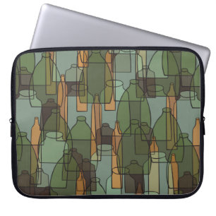 Housse Pour Ordinateur Portable Bouteilles, jarres et verres vintages motif