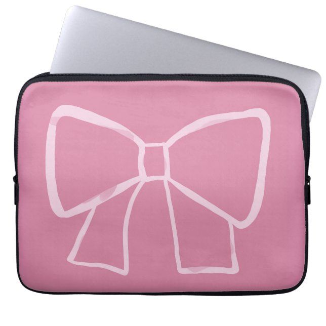 Housse Pour Ordinateur Portable Bow rose minimaliste (Devant)