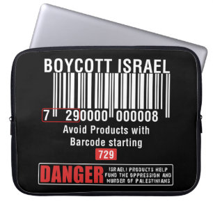Housse Pour Ordinateur Portable Boycotter Israël Marchandises Éviter le code à bar