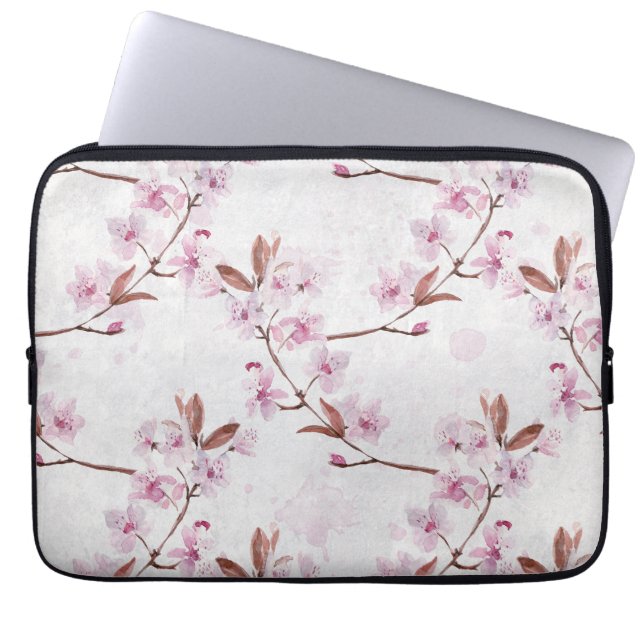 Housse Pour Ordinateur Portable Branches de fleurs de cerisier de printemps (Devant)
