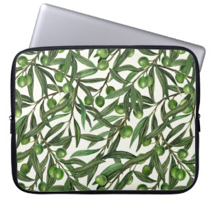 Housse Pour Ordinateur Portable Branches d'olive sur blanc