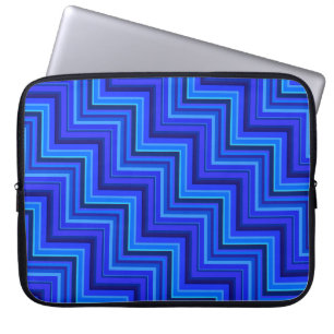 Housse Pour Ordinateur Portable Brayures bleues escaliers motif