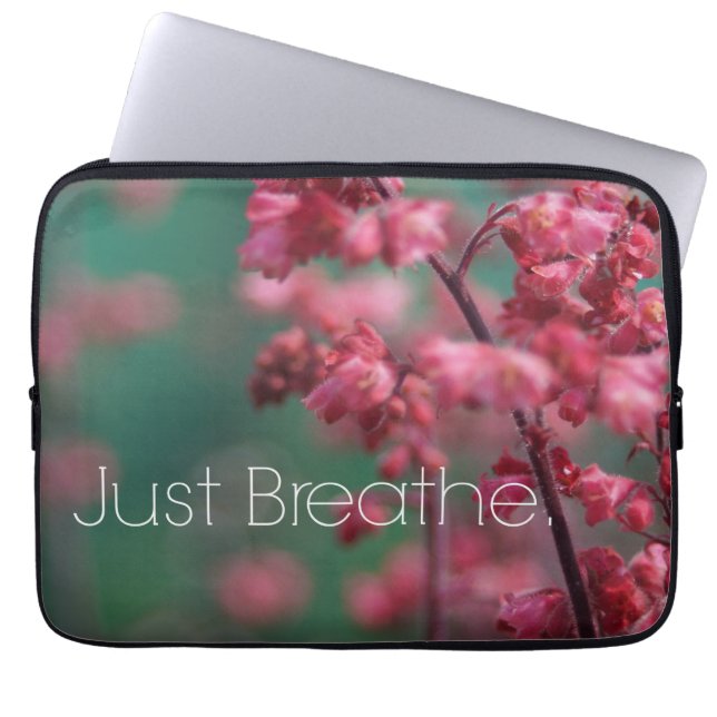 Housse Pour Ordinateur Portable Breathe Quote (Floral) (Devant)