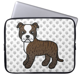 Housse Pour Ordinateur Portable Brindle Et Blanc Staffie Cute Cartoon Chien & Patr