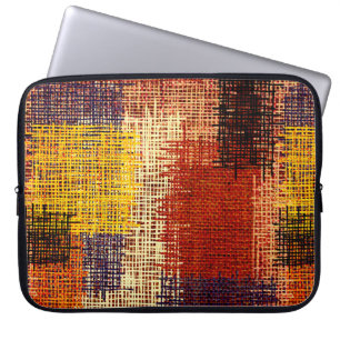 Housse Pour Ordinateur Portable Broderie - ornement sans soudure. Lignes colorées