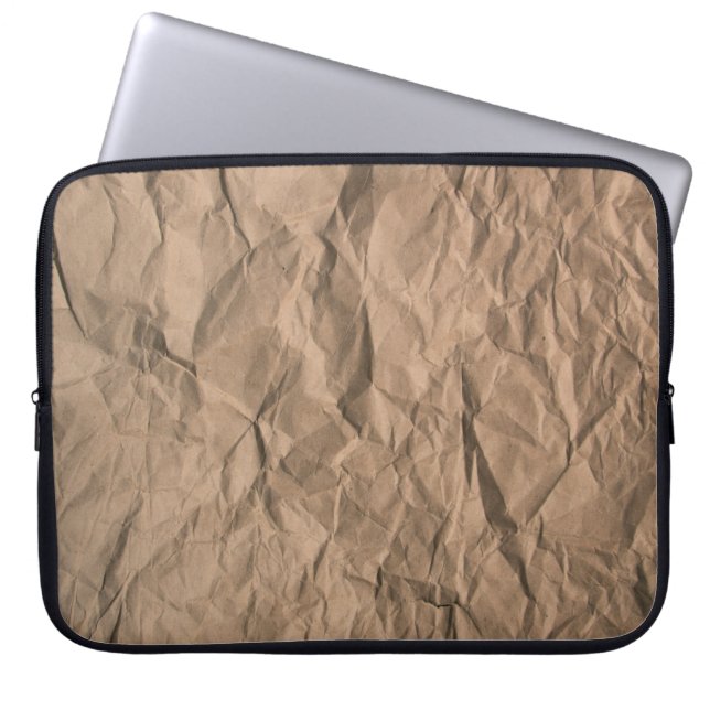 Housse Pour Ordinateur Portable Brown texture de papier recyclé broyé (Devant)