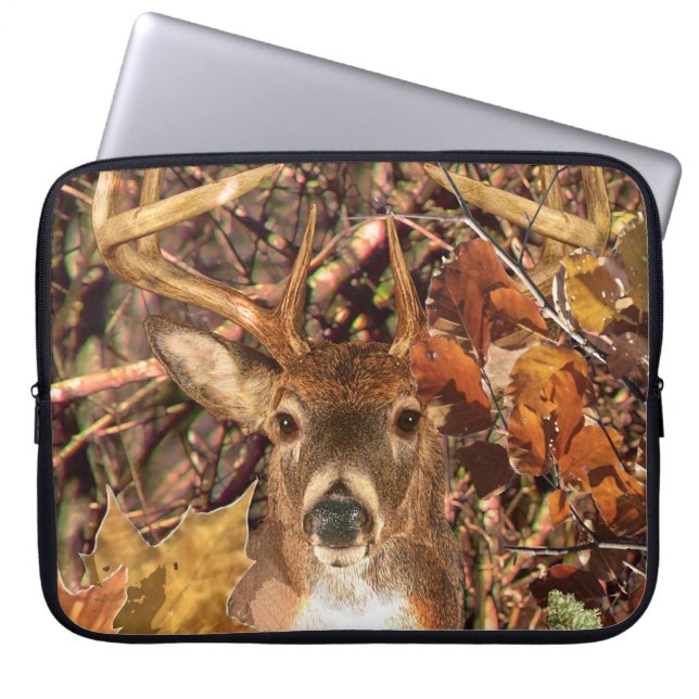 Housse Pour Ordinateur Portable Buck Camouflage Cerf à queue blanche (Devant)