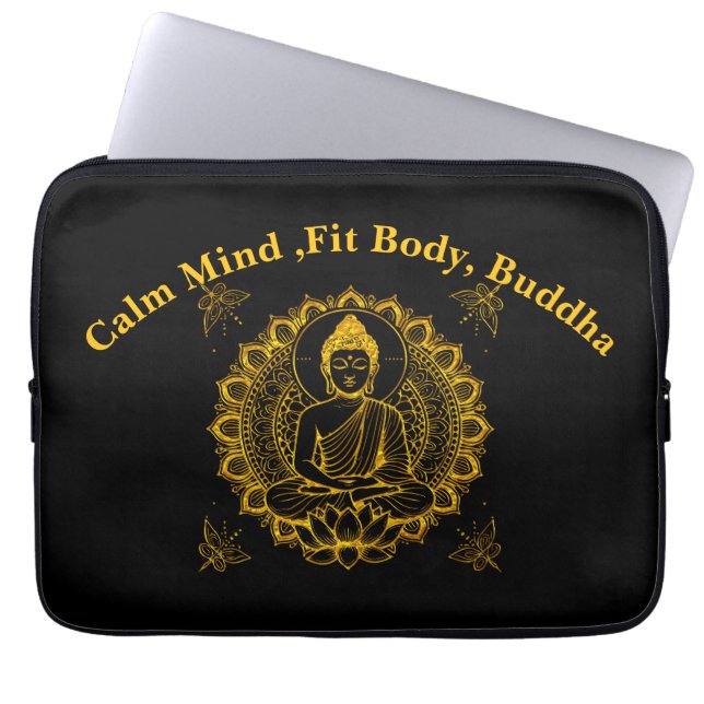 Housse Pour Ordinateur Portable Buddha Statue With Lotus  (Devant)