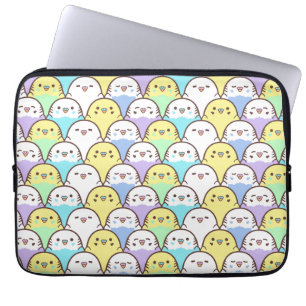 Housse Pour Ordinateur Portable Budgie Parrot bleu violet jaune Motif de dessin