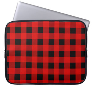 Housse Pour Ordinateur Portable Buffalo rouge et noir Plaid en vichy
