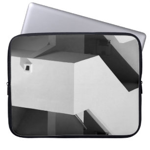 HOUSSE POUR ORDINATEUR PORTABLE CABINET EN BOIS BLANC ET NOIR