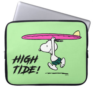 Housse Pour Ordinateur Portable cacahuètes Snoopy Courir sur le Surf