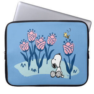 Housse Pour Ordinateur Portable cacahuètes Snoopy & Woodstock Flower Garden
