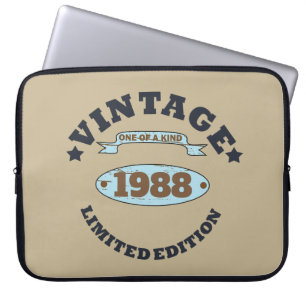 Housse Pour Ordinateur Portable Cadeau d'anniversaire vintage personnalisé