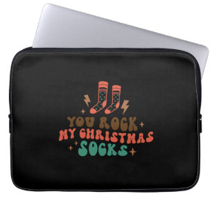 Housse Pour Ordinateur Portable Cadeau de Noël, tu roches mes chaussettes de Noël