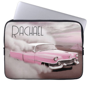 Housse Pour Ordinateur Portable Cadillac rose vintage