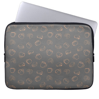 Housse Pour Ordinateur Portable Café Croissants