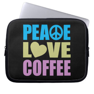 Housse Pour Ordinateur Portable Café d'amour de paix