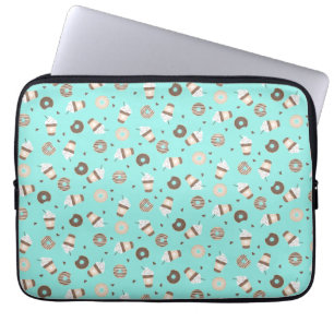 Housse Pour Ordinateur Portable Café Frappuccino Motif de beignets