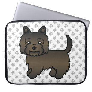 Housse Pour Ordinateur Portable Cairn Terrier Tacheture Foncé Chien de Dessin Anim