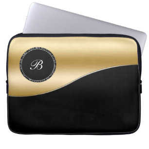 Housse Pour Ordinateur Portable Caisse d'ordinateur portable de monogramme d'or