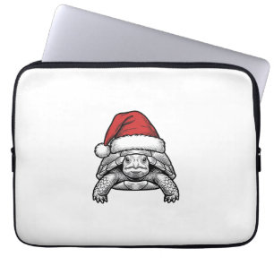 Housse Pour Ordinateur Portable Calèche de Noël Tortue Chapeau de Père Noël Gravur