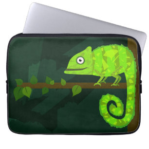 Housse Pour Ordinateur Portable Caméléon vert mignon