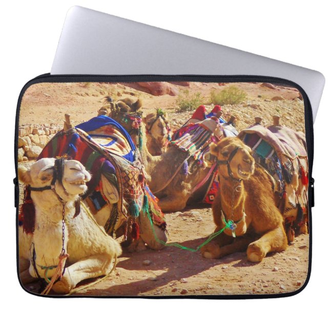 Housse Pour Ordinateur Portable Camels souriants (Devant)