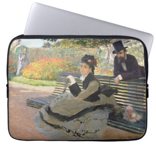 Housse Pour Ordinateur Portable Camille Monet sur un banc Claude Monet