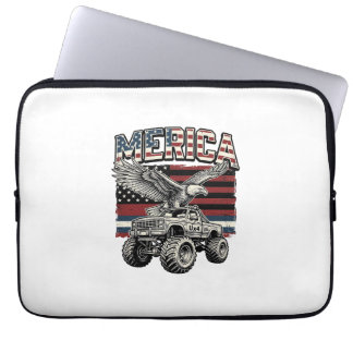 Housse Pour Ordinateur Portable Camion Monstre Aigle d'Amérique Vintage Patriotiqu