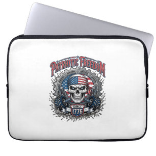 Housse Pour Ordinateur Portable Camion Monstre Crâne Tout-Terrain Patriotique 1776