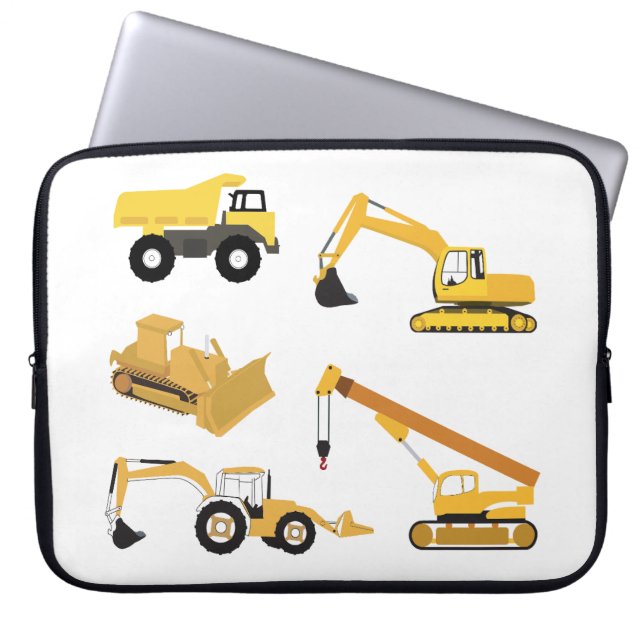 Housse Pour Ordinateur Portable Camions de construction (Devant)