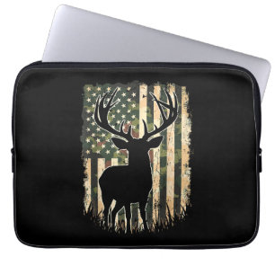Housse Pour Ordinateur Portable Camo US Drapeau Chasse aux Cerfs Chasse au Camofla