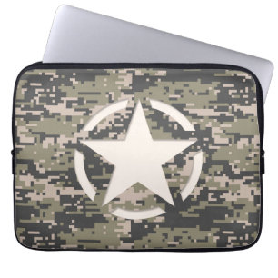 Housse Pour Ordinateur Portable Camouflage numérique du symbole étoile