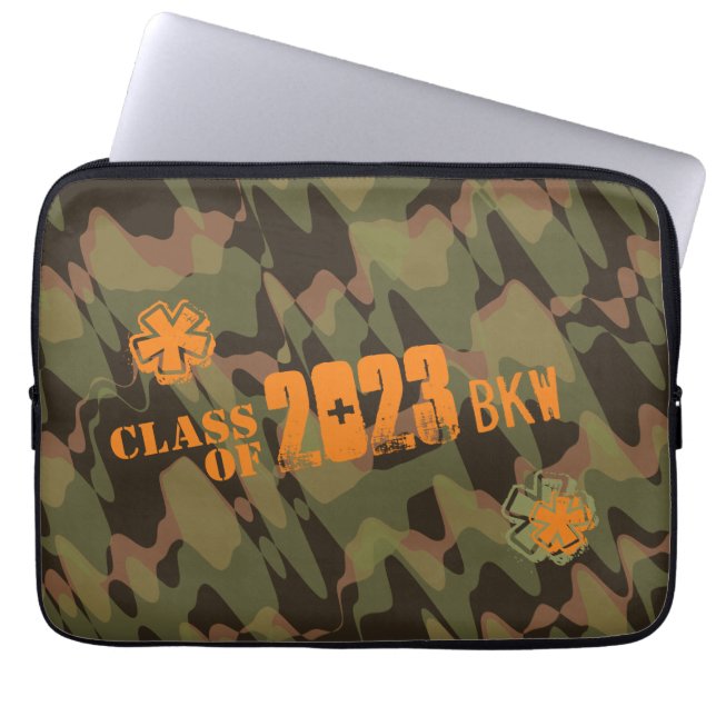 Housse Pour Ordinateur Portable Camouflage personnalisé Woodland Green (Devant)