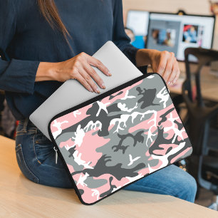 Housse Pour Ordinateur Portable Camouflage rose et gris, Militaire, Armée