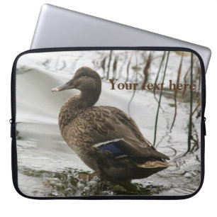 Housse Pour Ordinateur Portable Canard gris sur la nuit du lac