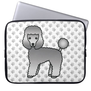 Housse Pour Ordinateur Portable Caniche jouet gris Chien de dessin animé mignon