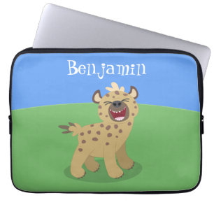 Housse Pour Ordinateur Portable Caricature amusante hyena riant illustration