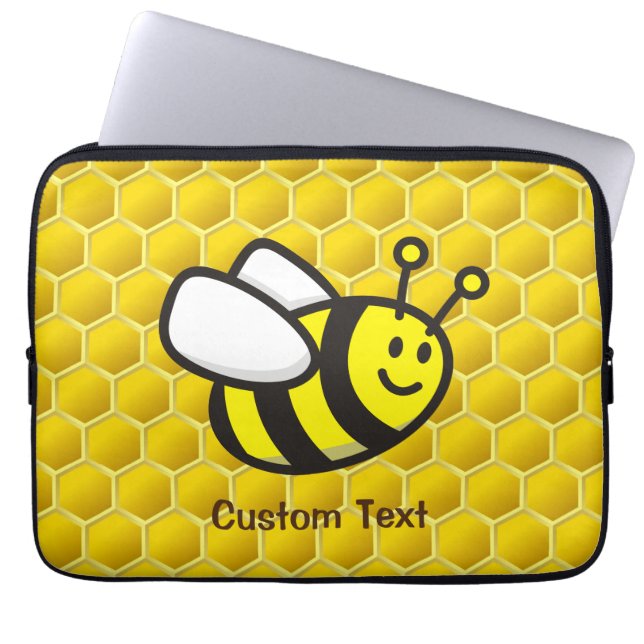 Housse Pour Ordinateur Portable Caricature d'abeille (Devant)