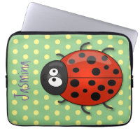 Caricature de coccinelle rouge joyeux