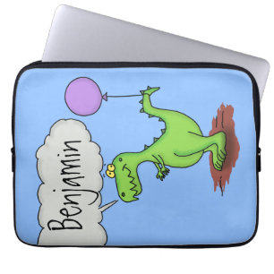 Housse Pour Ordinateur Portable Caricature de dragon dragon drôle et vert respiran