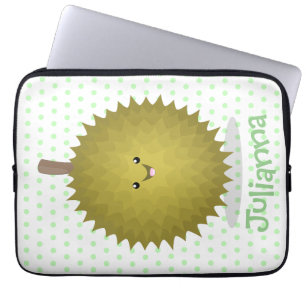 Housse Pour Ordinateur Portable Caricature de durian joyeux