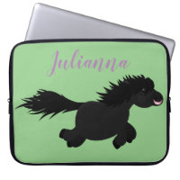 Caricature de poney noir mignon