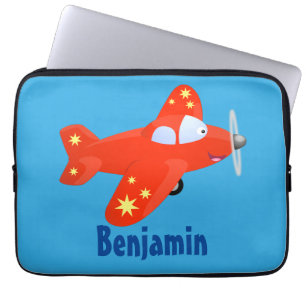 Housse Pour Ordinateur Portable Caricature de vol d'avion rouge mignon
