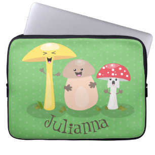 Housse Pour Ordinateur Portable Caricature des champignons de champignons de cave